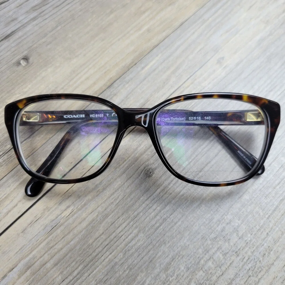 Coach Eyeglasses HC6103 5120 Dark Tortoise Butterfly Frames Only Women 52-16-140